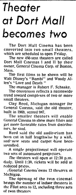 Dort Mall Cinema - 1975 Article On Twinning
